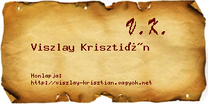 Viszlay Krisztián névjegykártya